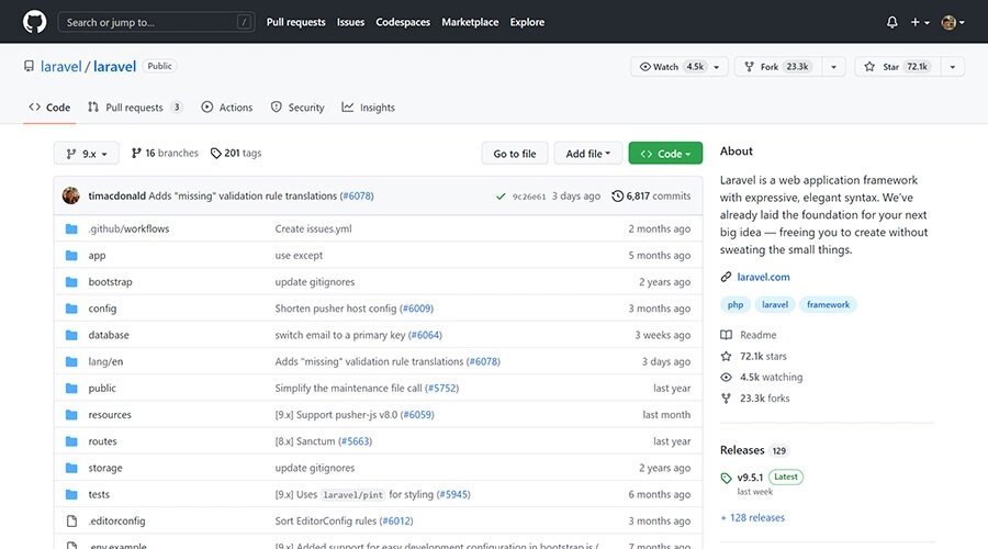 Laravel - Github Page