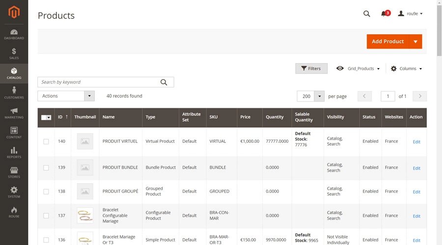 Magento2 - Liste des produits