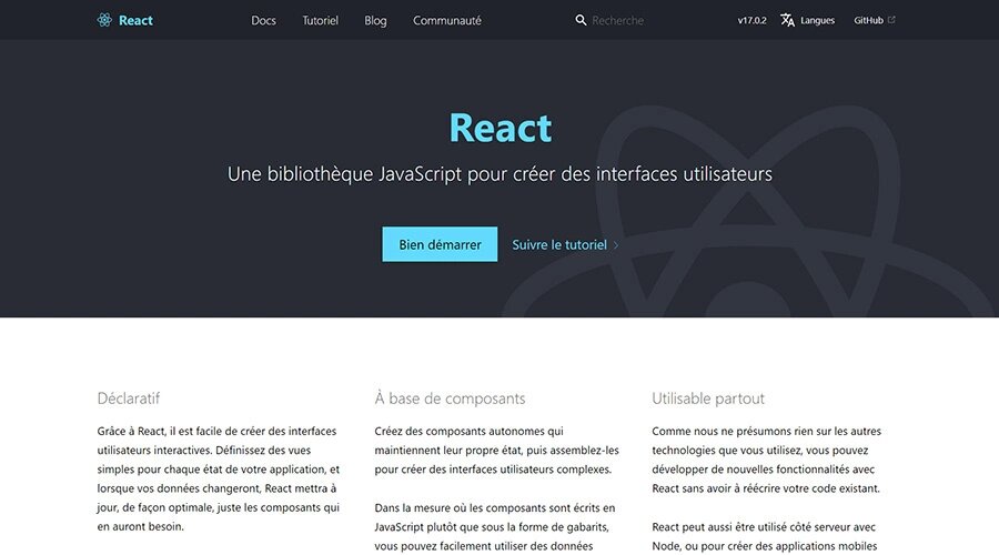 React - Site Officiel