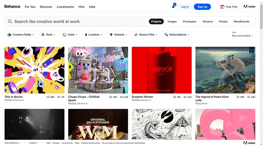 VueJs - Exemple de Behance